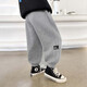 Zuoxi Boys' Velvet Pants Sweatpants 2025 Autumn and Winter New Children's Large and Medium-sized Children's Trousers Gray 130