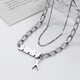 BJYL double-layer necklace for men's fashionable student letter pendant, versatile clavicle chain, personalized choker, clothing accessories, gift for boyfriend