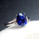 Fat Donglai's same style Tanzanite sapphire ring for women, oval stone, silver plated 18K gold, white gold (main stone 6X8mm) live mouth