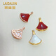 Lai Dai gold 18K gold mini skirt pendant au750 color gold rose gold gold clavicle diamond set chain Chinese Valentine's Day gift 18K gold gold color (single pendant) 16MM red agate