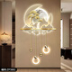 Drawing the modern light luxury entrance of the town, luminous decoration painting, three-dimensional corridor, corridor end LED wall light painting, new Chinese landscape painting, ZP3880 [Fulu Jinshan] Overall size: 80*132cm LED light painting (220V plug-in model + remote control) High-transparent acrylic + UV fine sculpture + three-dimensional physical metal lamp