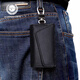 Moepeqdaishu Key Bag Herren-Leder-Schlüssellatze für Frauen mit großer Kapazität mit Multifunktions-Multifunktions-Cowide-Karteiche-Kartenbeutel von Waldkartentasche Black [echtes Leder] + Geschenkkartenbeutel