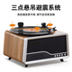 Duhuanshi Vinyl Record Player Professional HiFi Retro Phonograph Film Player Bluetooth Speaker Living Room Audio Matte Oak Color Free Genuine Vinyl Record + Music U Disk
