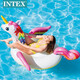 Intexintex Kinder aufblasbarer montierter Wasser schwimmendes Bett Schwimmbett kleine gelbe Entenspielzeug Schwimmring schwimmende Reihe Schwimmbad Flamingo 57561 kleines Einhorn (einschließlich kleiner Handpumpe)