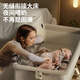 ANGI BABY婴儿床多功能床折叠婴儿床可移动0-3岁婴儿护理台新生儿拼接大床 卡其色【护理台+蚊帐+收纳篮】