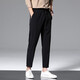JEEP SPIRIT casual pants for men summer new ice silk trendy small feet cropped pants new loose sports quick-drying pants for men 718 black XL