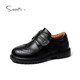斯纳菲男童皮鞋春秋头层牛皮儿童校园学生演出黑皮鞋中大童单鞋黑色35