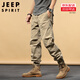 JEEP SPIRIT休闲裤男工装春秋季男士高街复古百搭束脚长裤运动大码胖子易打理 MQF679黑色 30