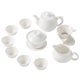 PGY mutton fat jade porcelain Kung Fu tea set complete set Chaoshan Kung Fu tea set simple household tea ceremony tea cup covered bowl teapot Magnolia cup * 6 (thin embryo small cup capacity 25ml)