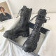 Mei Ben only 20 cm height-enhancing shoes Martin boots cos British style COS special motorcycle boots large size British style showing thin legs upgraded black 38