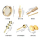 Chenzhiche Kindergärtner Log Orff Percussion Instrument Set Kinderspielzeug berühren Glocken Ringbrett Sand Hammer Hand Drum Doppelring Bullenblock 4-teiliger + Aufbewahrungstasche
