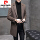 Pier Cardin Herbst und Winter Wollmantel Herren mittelgroßer koreanischer Stil trendiger Wollmantel Herren Windbreaker Girl Anzug schwarz xl