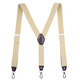Yufan men's strap suspender pants clip fixture extended and adjustable business formal wear back non-slip suspender solid color clip three-clip hook buckle leather head-black
