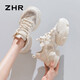 ZHR dad shoes for women summer thick-soled casual mesh shoes for women breathable women's shoes G673E beige (mesh) 37
