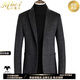 Mafanfu light luxury plaid cashmere suit men's autumn and winter short woolen jacket middle-aged business casual suit trendy black L (175) /50