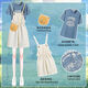Baldauren summer overalls for girls and boys, Korean style loose slimming straight wide-leg jumpsuit short-sleeved suit for primary and secondary school students 199# apricot overalls + blue T-shirt S Recommended 75-90Jin Jin equals 0.5kg!