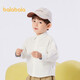 Balabala children's clothing boys' shirts 2024 spring classic lapel children's long-sleeved bottoming shirt college style 208124102104