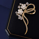 Violet (violet) genuine Timber flower brooch high-end women's exquisite flower corsage 2023 new trendy brooch champagne gold