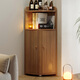 Armoire d'angle d'angle de village de Shantoulin avec armoire latérale salon italien armoire d'angle salon chambre de rangement de chambre à coucher porte armoire 12050cm-helen gris assemblage