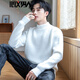 Der neue Herbst- und Winter-Halb-Turt-Turtleneck-Pullover für Männer im koreanischen Stil, verdickter Basishemd, vielseitige warme Strickfaden-Faden-Mantel-Trend 9905 Khaki L (110-125jin [Jin gleich 0,5 kg])