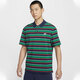
Nike striped short-sleeved T-shirt in summer new sportswear loose casual breathable lapel POLO shirt top FN3897-410 blue and green stripes L