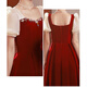 
Yuanleshen toast suit 2024 Bride burgundy summer can wear yarn sleeve engagement dress for wedding banquet dress red 675 short sleeve M