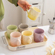 Xiderun Light Luxury Water Cup Tray Housewarming Cup Set High-end Living Room Home Coffee Table High-Value Ceramic Water Set Gradient Six Colors Water Cup Set + Tray + Cup Holder