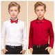 ELPA boys' shirt long-sleeved medium to large children's dress shirt white performance suit small suit Korean version NC0037 red shirt size 165 height 160-165cm weight 100-105