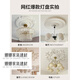 XMSJ Французская PU Lamp Plate Gypsum Base Round European Healing Healling Heortive Decorative Line Выгравированная комбинированная комбинированная комбинированная базовая лампа фонарь 7029-60 см 0 мм