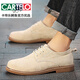 CARTELO retro work shoes overfur autumn Martin boots men's low top genuine leather wear-resistant non-slip versatile large-size trendy shoes 4546 brown 40