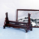CLCEY Red Rosewood Table Screen Mármol de madera sólida Pantalla de piedra de piedra Tallado de madera Hollow Ornamento Central Inserto Craft Decoración 01-Modelo vertical HZS695