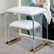 Mexueer high-end light luxury makeup stool bedroom transparent crylic dressing table stool girls simple home high-end chair light gray large size