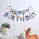 Meiqing MEIQING Birthday Scene Layout Boy Table Floating Balloon Happy Birthday LED Light Children's Luminous Balloon Background Wall Decoration Astronaut Happy Birthday Package