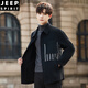JEEP SPIRIT Double-sided Velvet Jacket Men's Woolen Woolen Coat Short Autumn and Winter 2025 New Lapel Jacket Thickened 8355 Style Black (Main Image Video Style) M (125Jin Jin is equal to less than 0.5 kg)