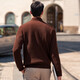 Mr. Bu custom zipper stand-alone wool cardigan spring and autumn thickened sweater jacket men BT12156 medium flower gray M (170)