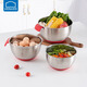 LOCK&LOCK 304 stainless steel cooking basin and basin egg beater home kitchen sink multi-function with scale non-slip bottom 20cm-stainless steel-single 2500ml