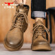 Bull Family Martin Boots Men's British Spring y Autumn Retro Retro Old Old High-Top gruesas Botas Botas de trabajo para hombres Brown 41