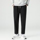 
Dingfengbaoluo casual pants straight cutlery trousers spring and summer trendy brand loose solid color men's pants 9904 black L