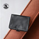 
ANDSEEYOU brand vertical large-capacity card bag cowhide short wallet trendy men's ID bag genuine leather wallet multi-function handbag black