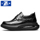 Chint business casual leather shoes heightening air cushion thick-soled loafers one-step inner heightening leather shoes men JZ0216 black 40