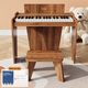 
RICZAC German children's piano electronic piano music toys can be played for babies, little girls, beginners, boys, wooden home use walnut color [piano + piano stool + music score sticker]
