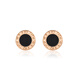 DL 1998 Fat Donglai same style 18K gold stud earrings for men's cabinet Shangmeizheng 925 silver round cake trendy single 18k rose gold versatile rose gold black agate one