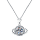 Zhongyi PT950 platinum moissanite flash diamond planet necklace female niche design light luxury platinum clavicle chain birthday gift platinum planet necklace