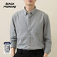 BLACKMONDAY纯棉色纺长袖衬衫男2024春秋季全棉高级感男士休闲商务衬衣