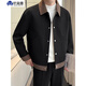 Xuan Sentu Spring and Autumn Men's Light Mature Style Jacket Jacket Men's Loose Large Size Stitching Contrast Color Top Fat Man Looks Slim Matching jk505 Black Jacket XL (175) Recommended 140-160 Jin Jin is equal to 0.5 kg