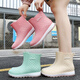 Mu Yunyao Japanese rain boots for women's non-slip 2025 new adults with waterproof and anti-slip mid-tube rainy day shoes Apricot color (standard size) 36