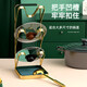 Shuyiniao pot lid rack countertop sitting kitchen chopping board chopping board spatula holder household multi-functional storage rack gold three-layer