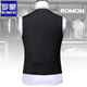
ROMON men's suit vest men's work vest solid color best man suit brothers wear groom wedding dress horse clip black [single vest] XL 180