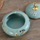 
Tira European retro ceramic ashtray decorative with cover household creative personality trend anti-fly ash American retro ashtray 1047 blue warbler blossom