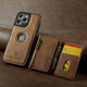 OneAgree 2-in-1 Multifunktionales iPhone 15/16 Pro Max Phone Hülle Apple 11/12/13/14 Generation Schutzkartentasche Split Brown iPhone12Promax